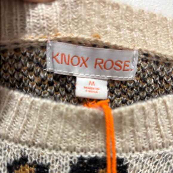 NWT Knox Rose Leopard Print Sweater, Tan, Women’s Medium - Picture 3 of 8